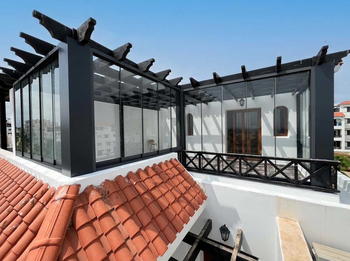 Solarium Verre 5 Rails & Alucobond Alumof (Vue Panoramique 360°)